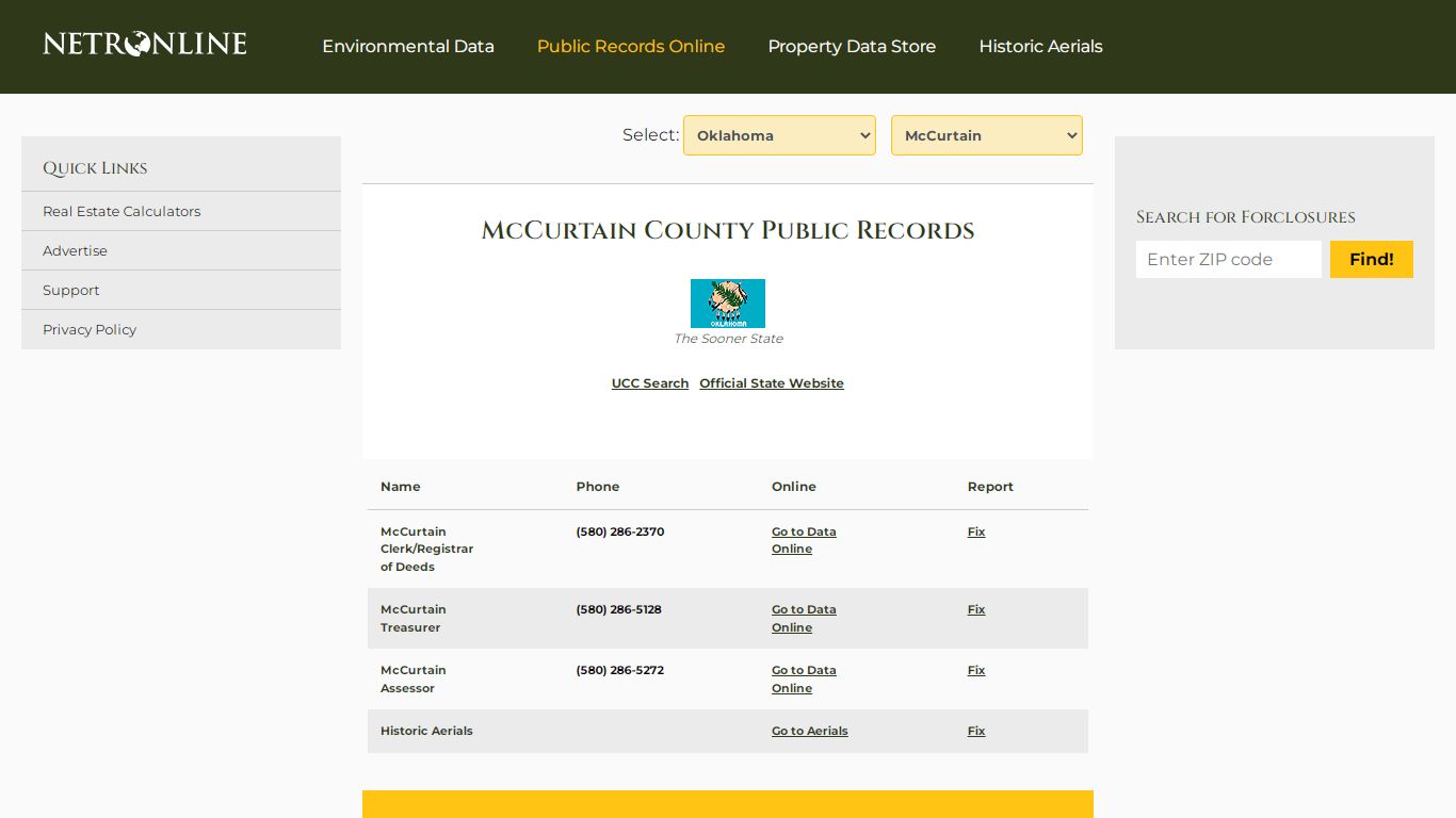 McCurtain County Public Records - NETROnline.com